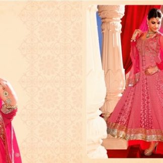 Beautiful Designer Georgette Dress Material in Pink-0