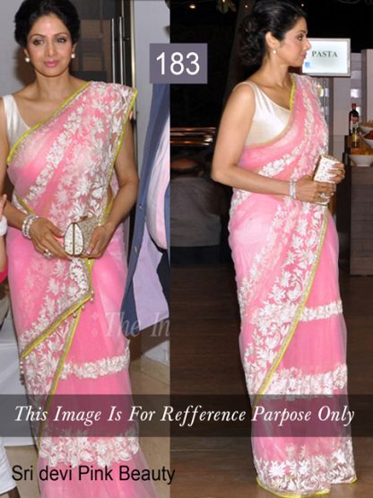Bollywood Diva Sri Devi Designer Pink Saree-0