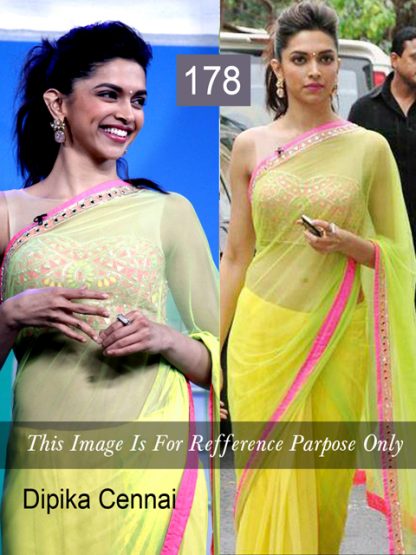 Buy Deepika Padukone Replica Green Saree online in India-0