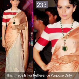Kangana Ranaut in Stylish Half-Half Saree with Stripes Blouse-0
