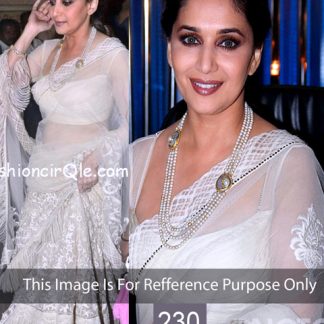 Madhuri Dixit Bollywood Designer White Net Lehenga-0