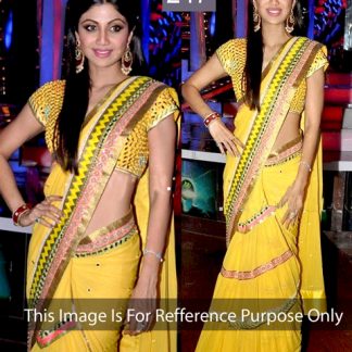 Bollywood Actress Shilpa Shetty in Yellow Designer Saree in Nach Baliye-0