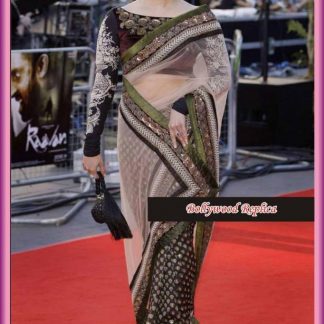 Bollywood Icon Aishwarya Amasing Black and Dark Green Designer Saree-0
