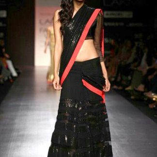 Grand and Classy Designer Manish Malhotra Black Saree-0