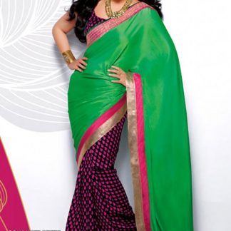 Bollywood Replica Sonakshi Sinha in Awesome Green and Pink Saree-0