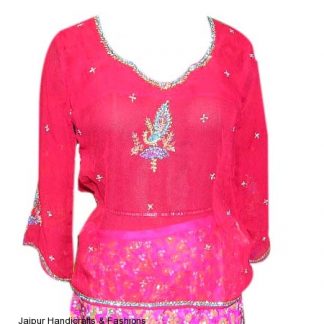 Buy Designer Deep Pink Ethnic Kurti Top for Women-0